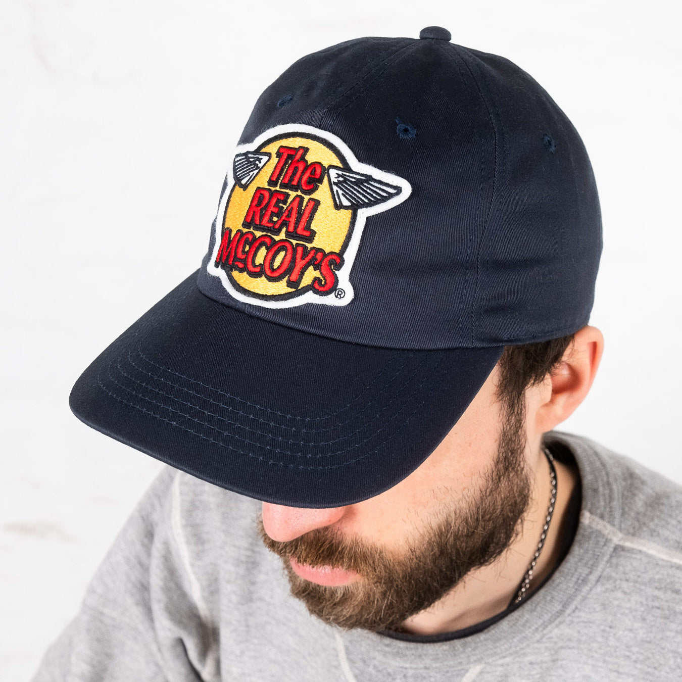 THE REAL McCOY S MA23001 THE REAL McCOY S Logo Baseball Cap Navy