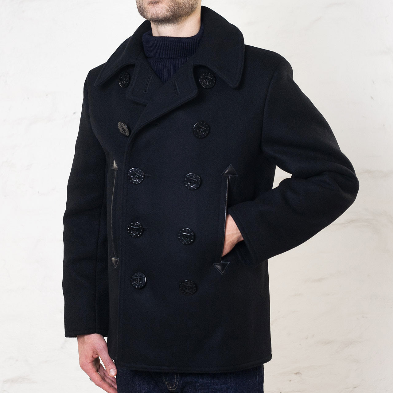 William Gibson U.S. Navy Pea Coat Black