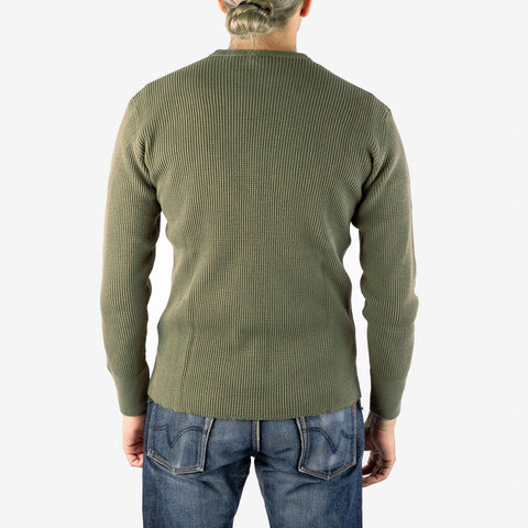 IHTL-1301-OLV Waffle Long Sleeved Thermal Top Oliv