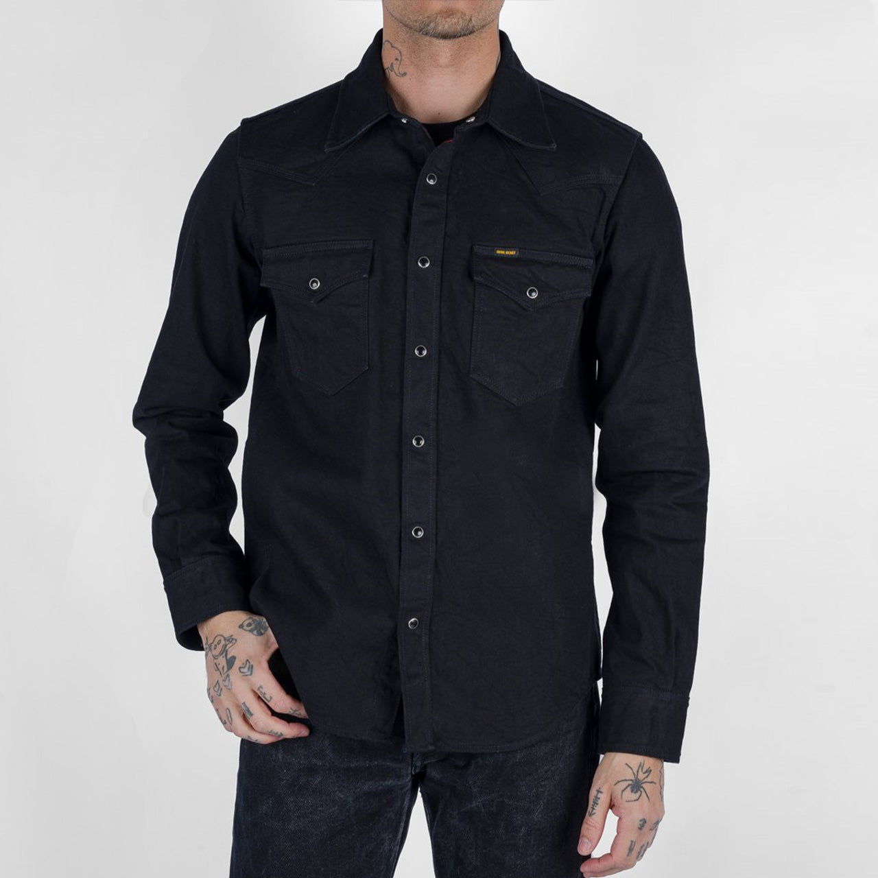 IHSH-396-BLK 13.5 oz. Denim Western Shirt Black