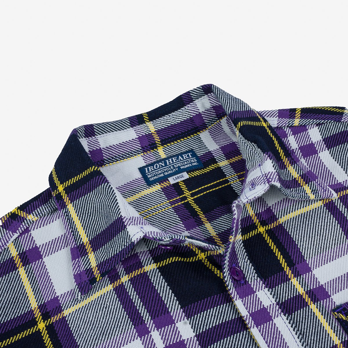 IHSH-382 9oz American Check Work Shirt Purple