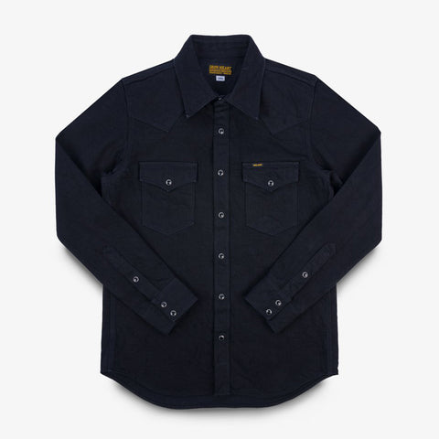 IHSH-396-BLK 13,5 oz. Denim Western Shirt Black