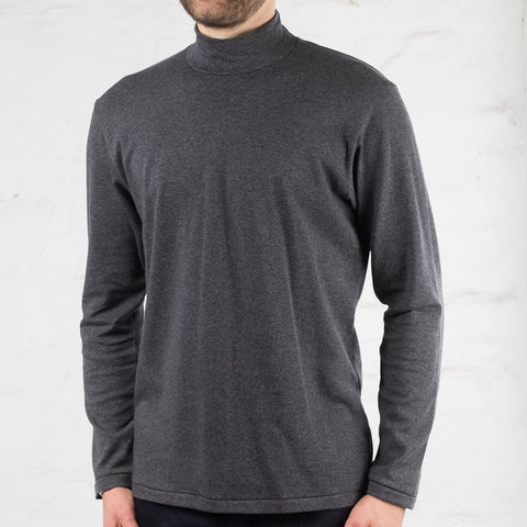 Mock Neck Tee Longsleeve Charcoal