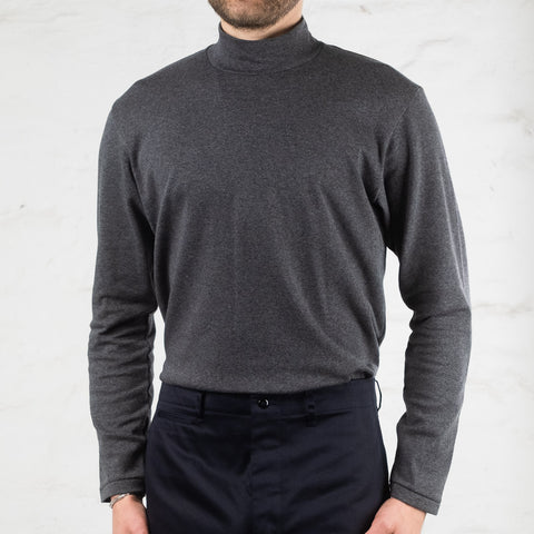 Mock Neck Tee Longsleeve Charcoal