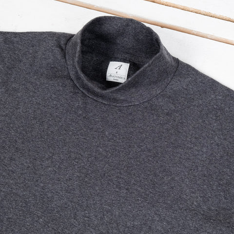 Mock Neck Tee Longsleeve Charcoal