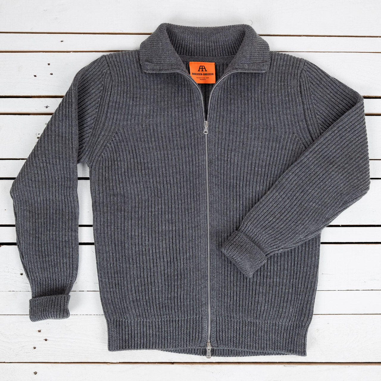 Navy Full-Zip Grau