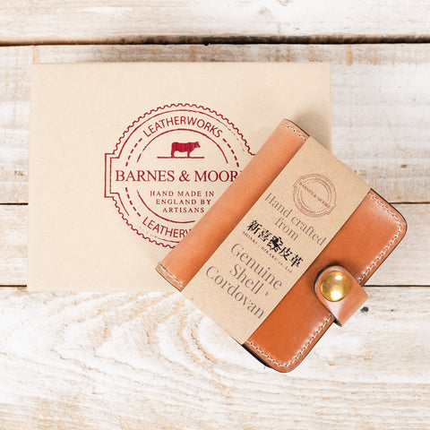 Card Holder Sportsman Shinki Shell Cordovan Tan