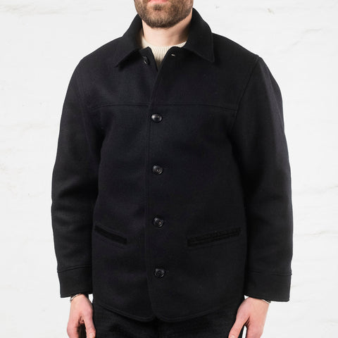 1930s Wool Melton Duce Coat Black