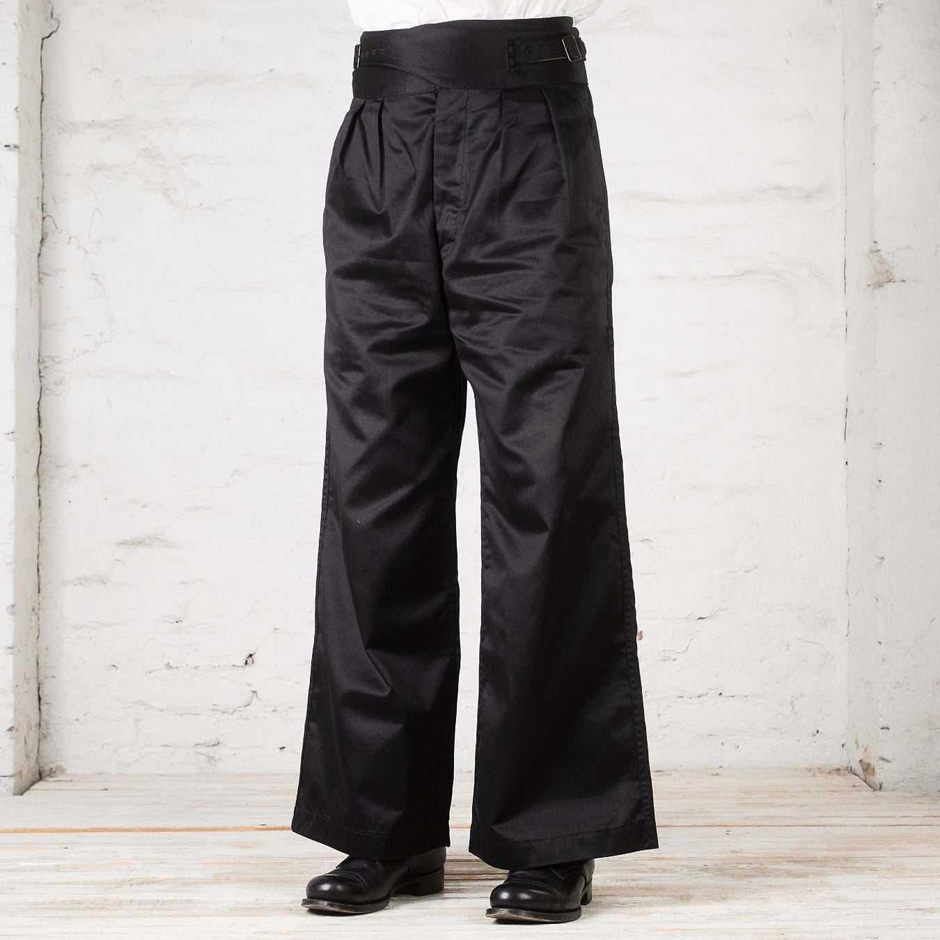 Black Chino Wide Gurkha Pants