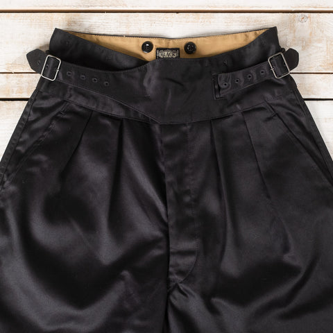 Black Chino Wide Gurkha Pants