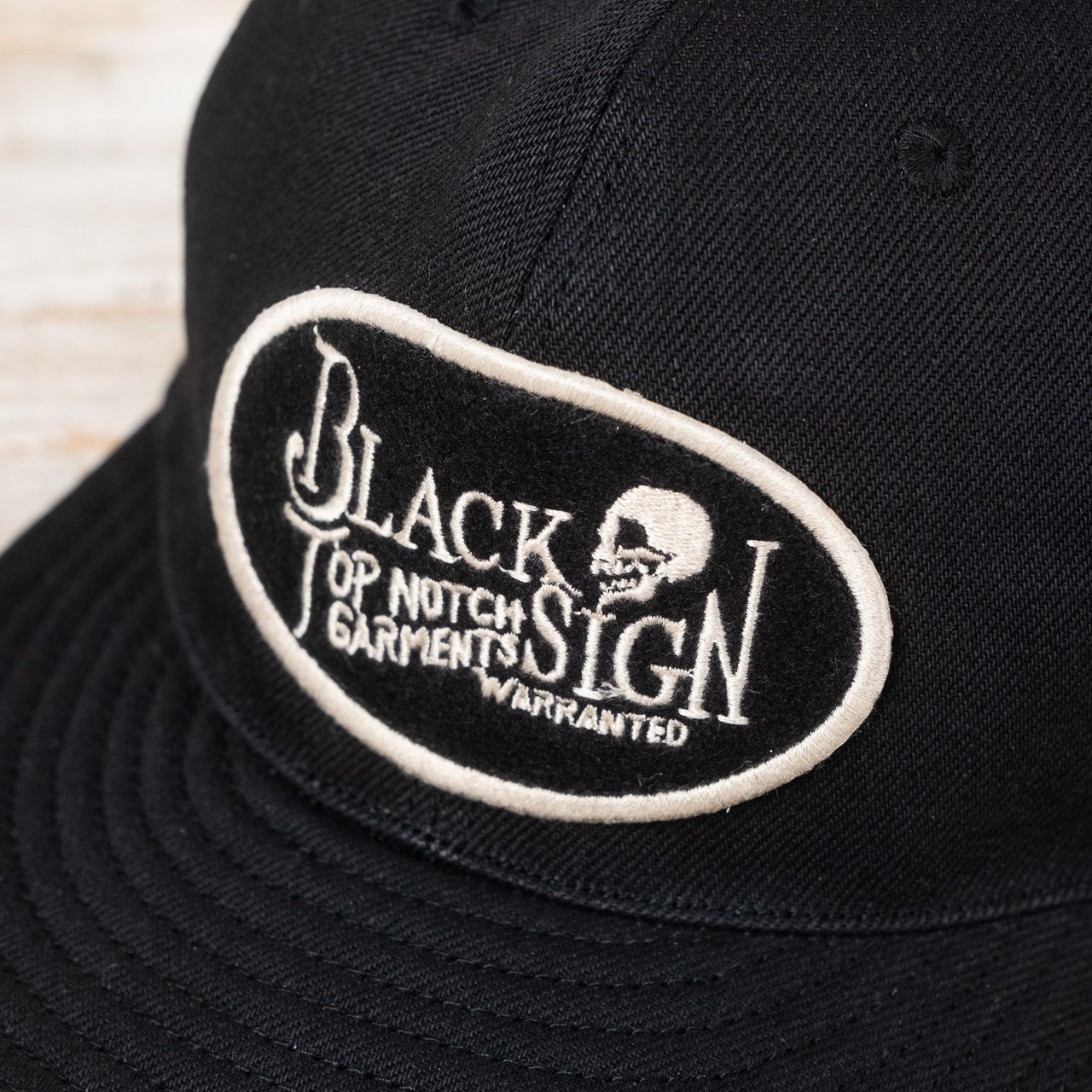 15 oz. Black Denim Trucker Cap