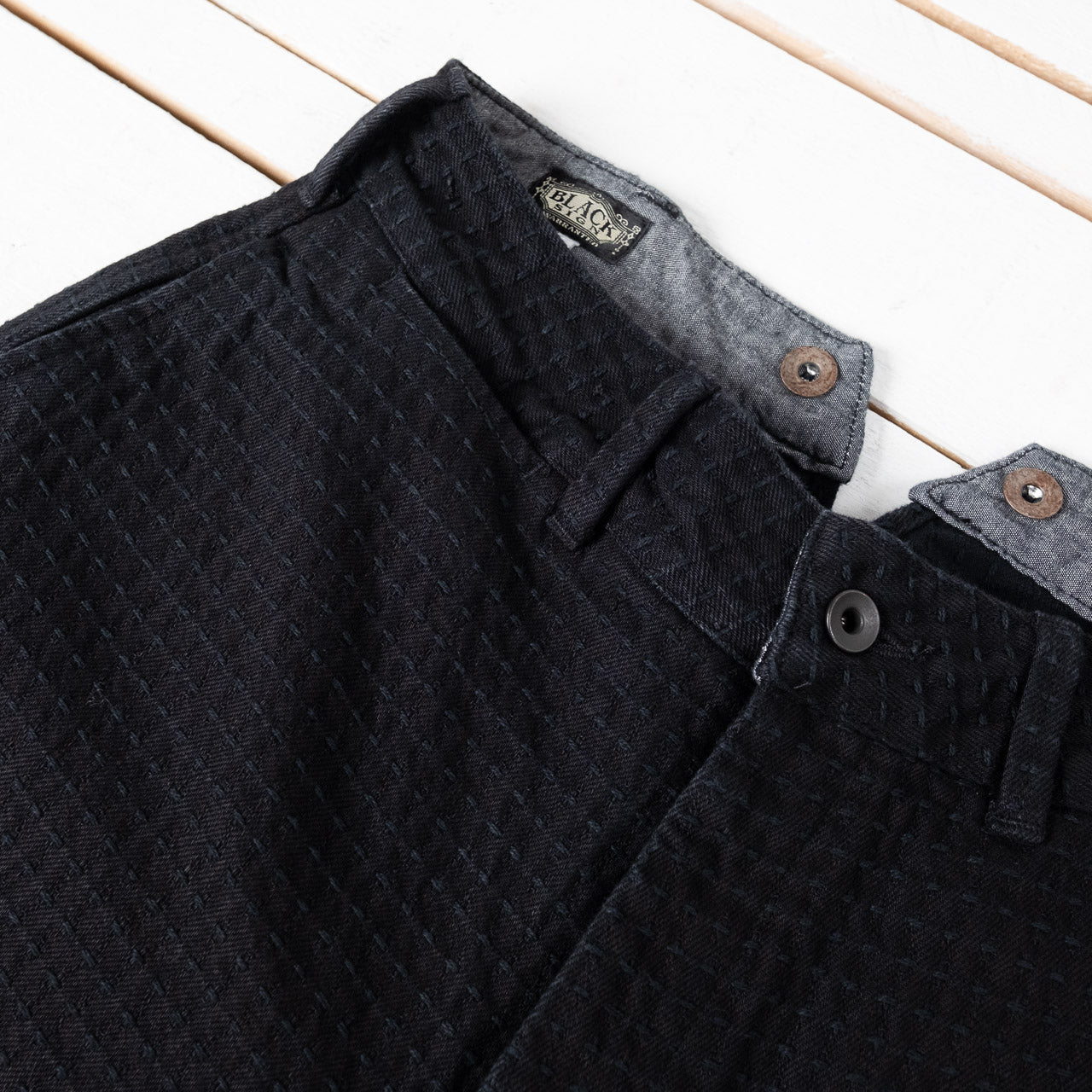 Sashiko 15.5 oz Black Denim Croft Pants