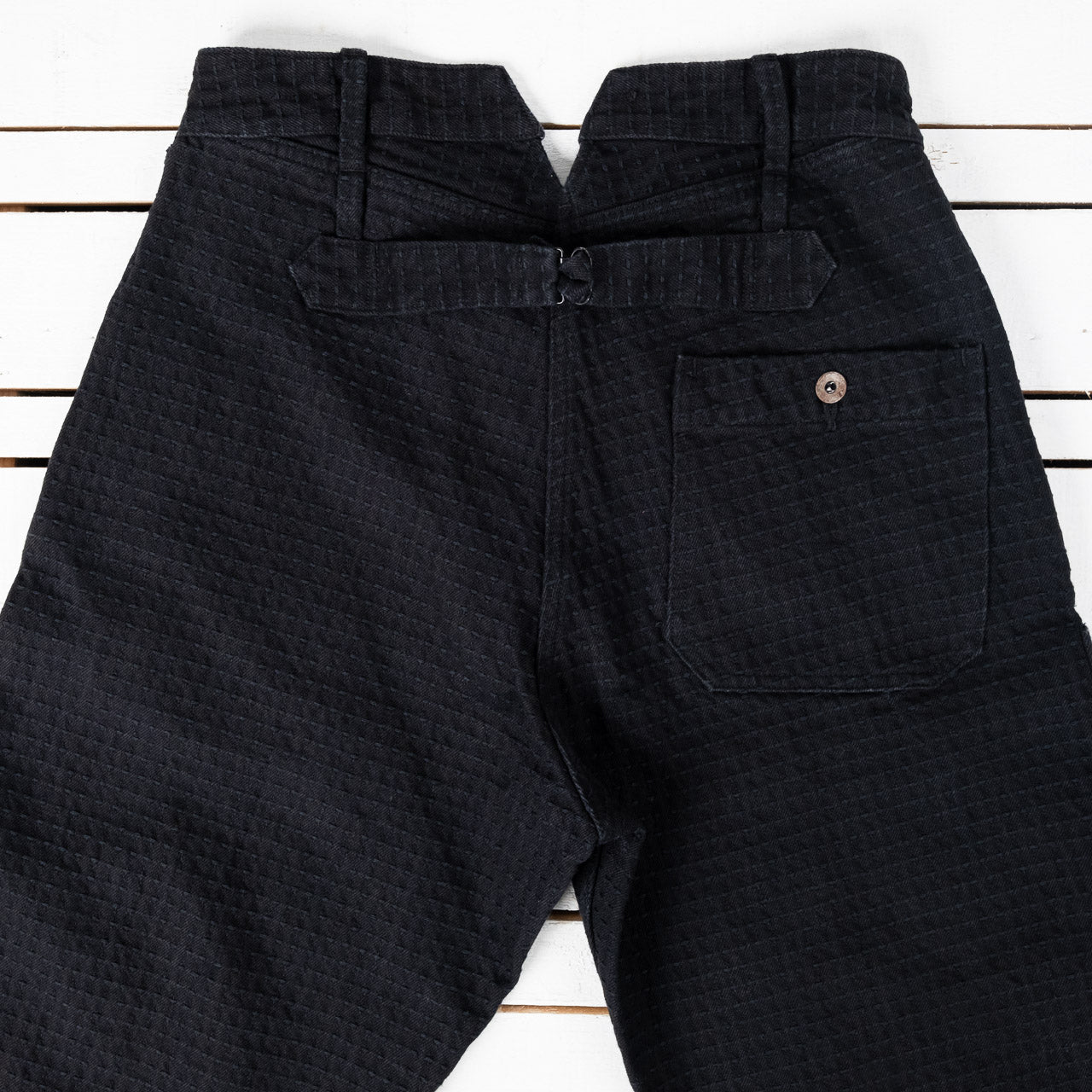 Sashiko 15,5 oz Black Denim Croft Pants