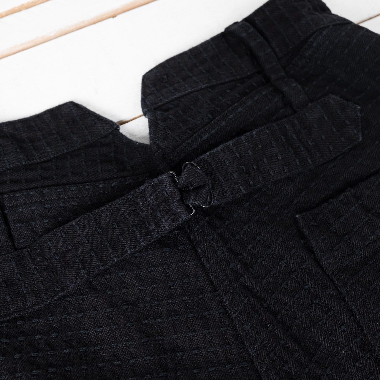 Sashiko 15.5 oz Black Denim Croft Pants