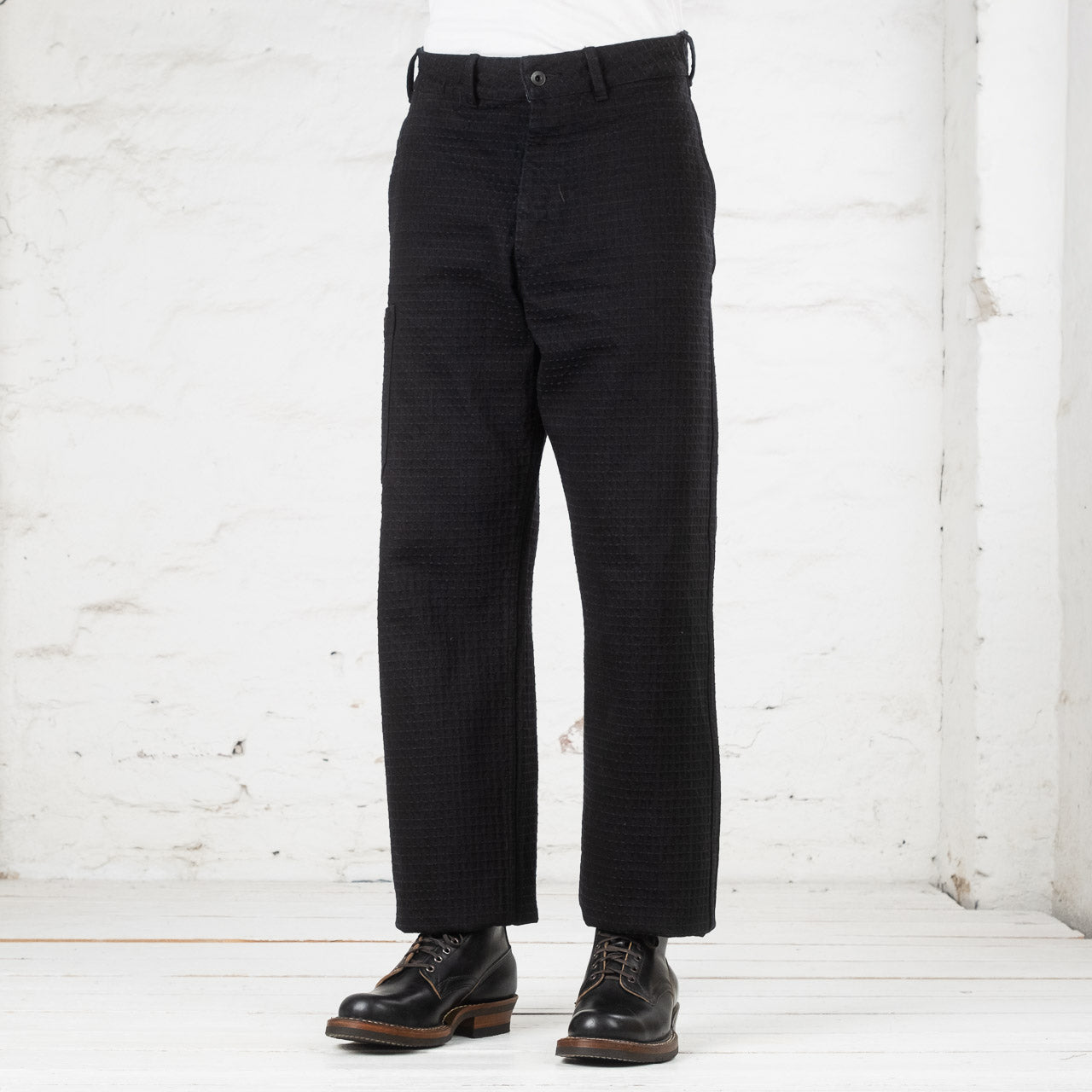 Sashiko 15,5 oz Black Denim Croft Pants