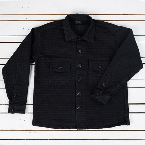 Sashiko 15,5 oz. Black Denim Navajo Shirt Black