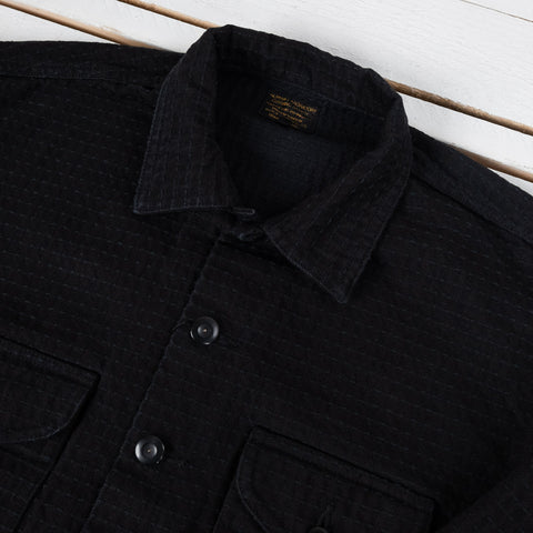 Sashiko 15,5 oz. Black Denim Navajo Shirt Black