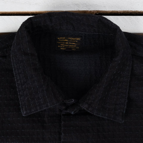 Sashiko 15,5 oz. Black Denim Navajo Shirt Black