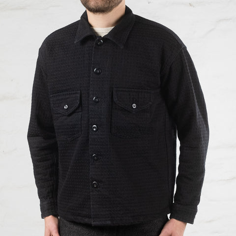 Sashiko 15.5 oz. Black Denim Navajo Shirt Black 