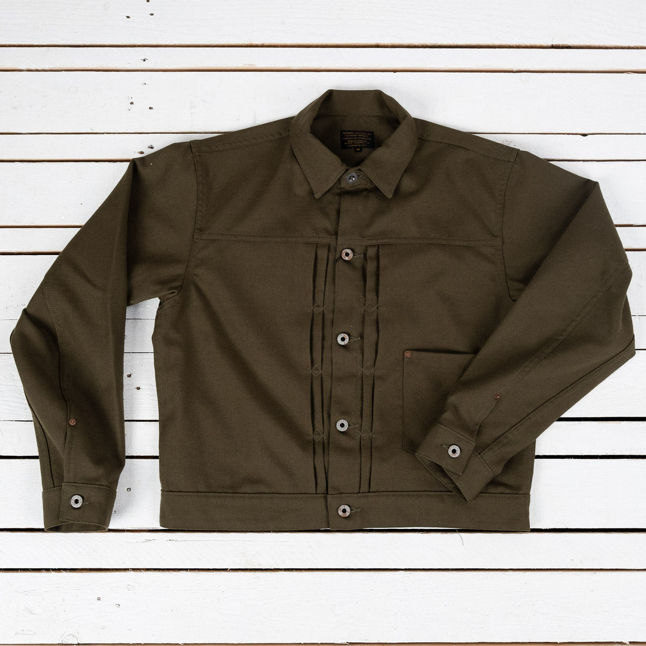 Military Twill Pleats Jacket Green