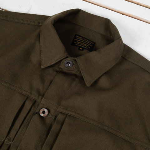 Military Twill Pleats Jacket Green