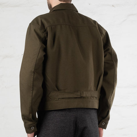 Military Twill Pleats Jacket Green