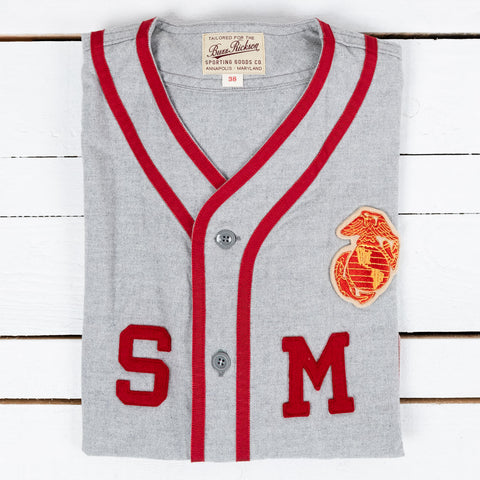 USMC Baseball Shirt Grau Meliert