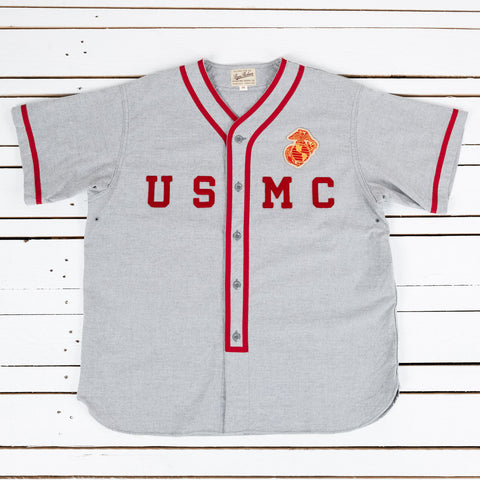 USMC Baseball Shirt Grau Meliert