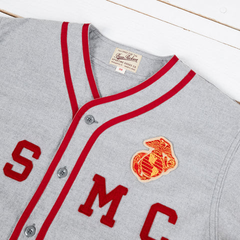 USMC Baseball Shirt Grau Meliert