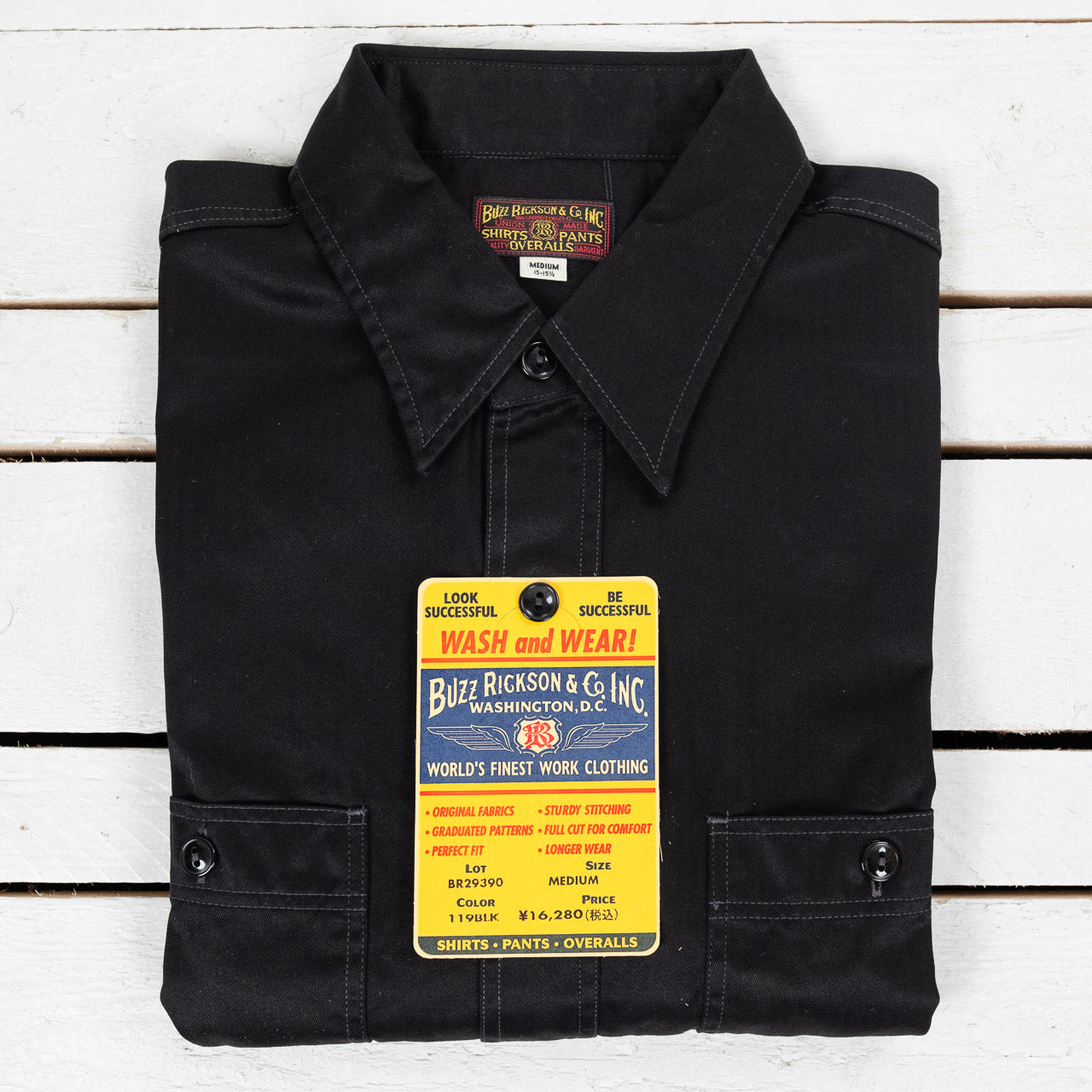 Herringbone Work Shirt Black