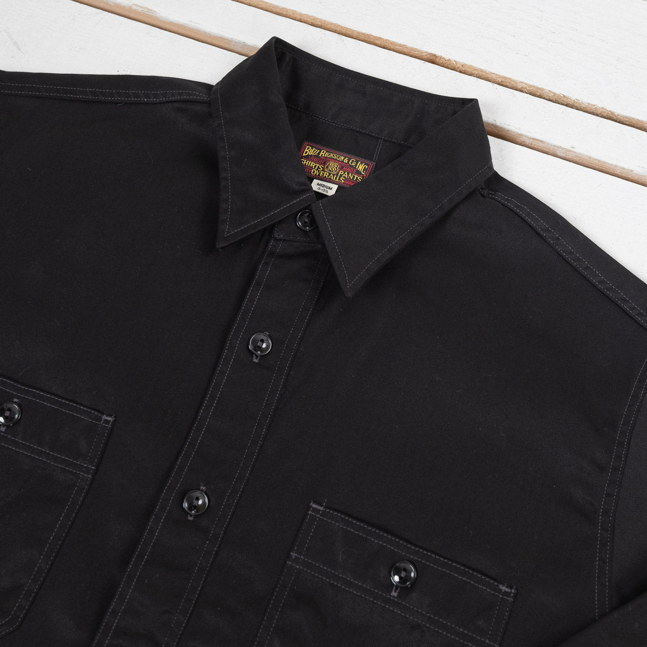 Herringbone Work Shirt Black