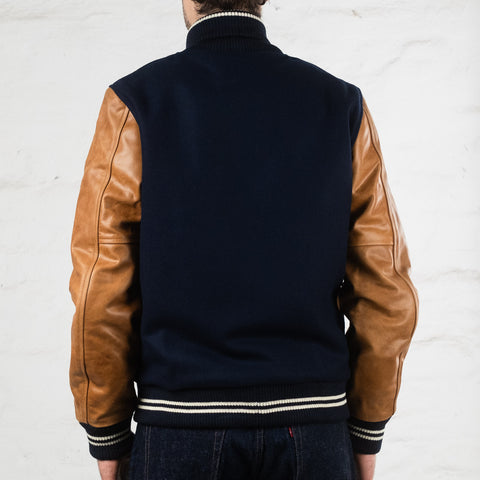 Varsity Jacke Navy / Tan