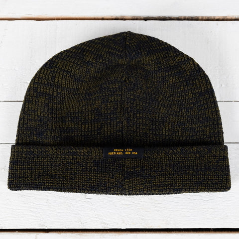 Wool Knit Watch Cap Oliv / Navy