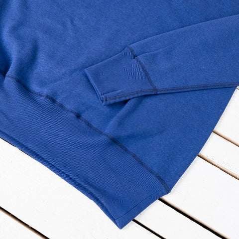 4 Needle Front V-Crew Neck Sweatshirt Blue