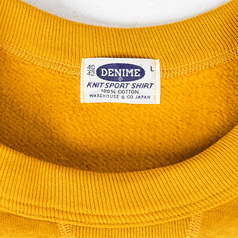 4 Needle Front V-Crew Neck Sweatshirt Yellow