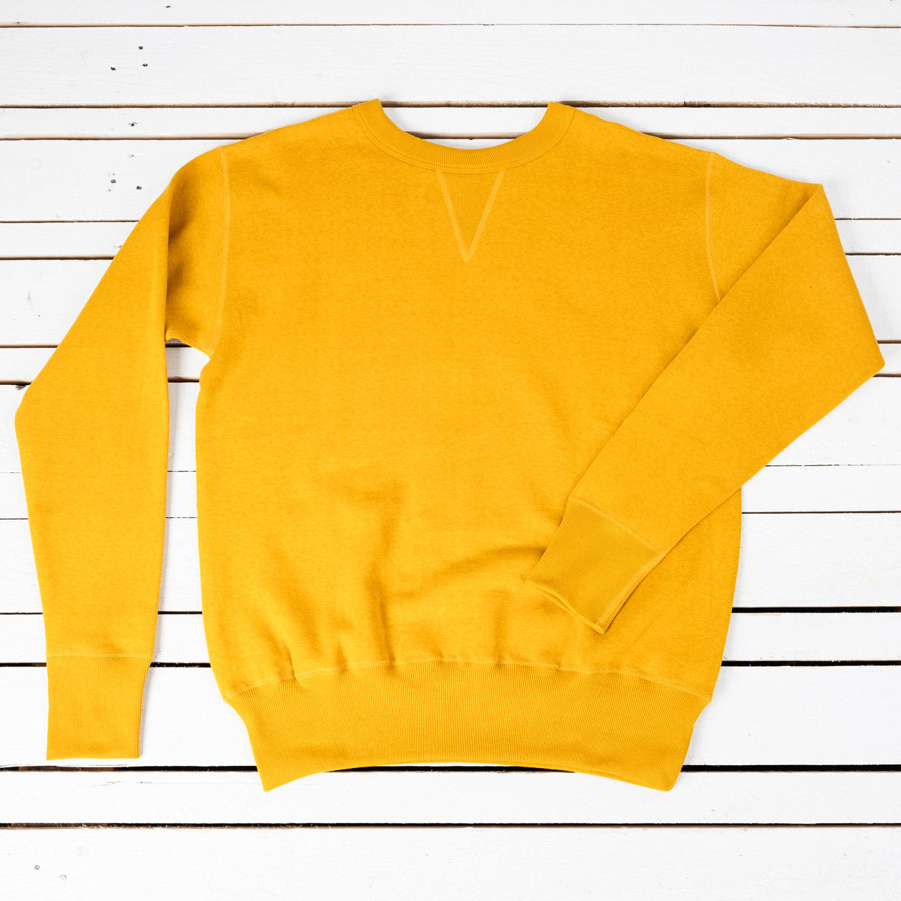 4 Needle Front V-Crew Neck Sweatshirt Gelb