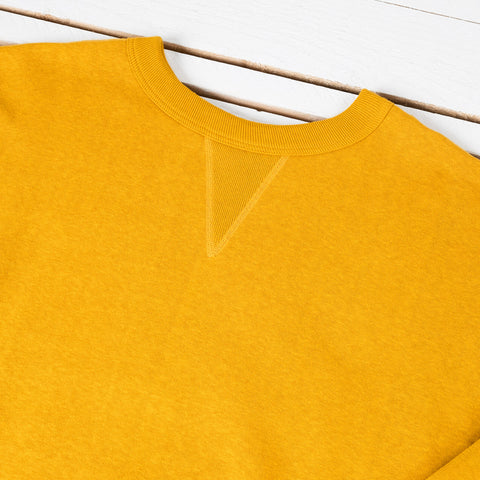 4 Needle Front V-Crew Neck Sweatshirt Yellow