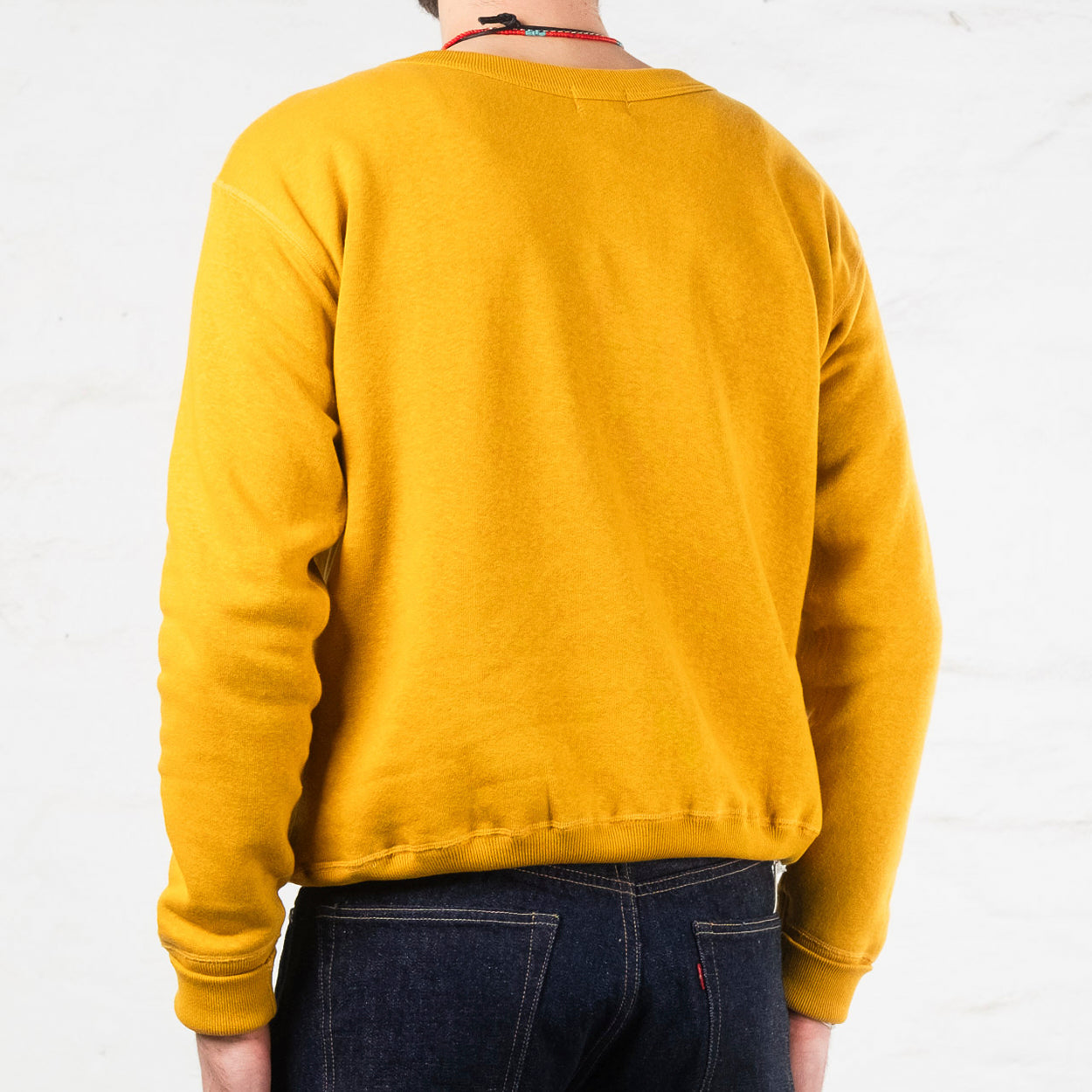 4 Needle Front V-Crew Neck Sweatshirt Gelb