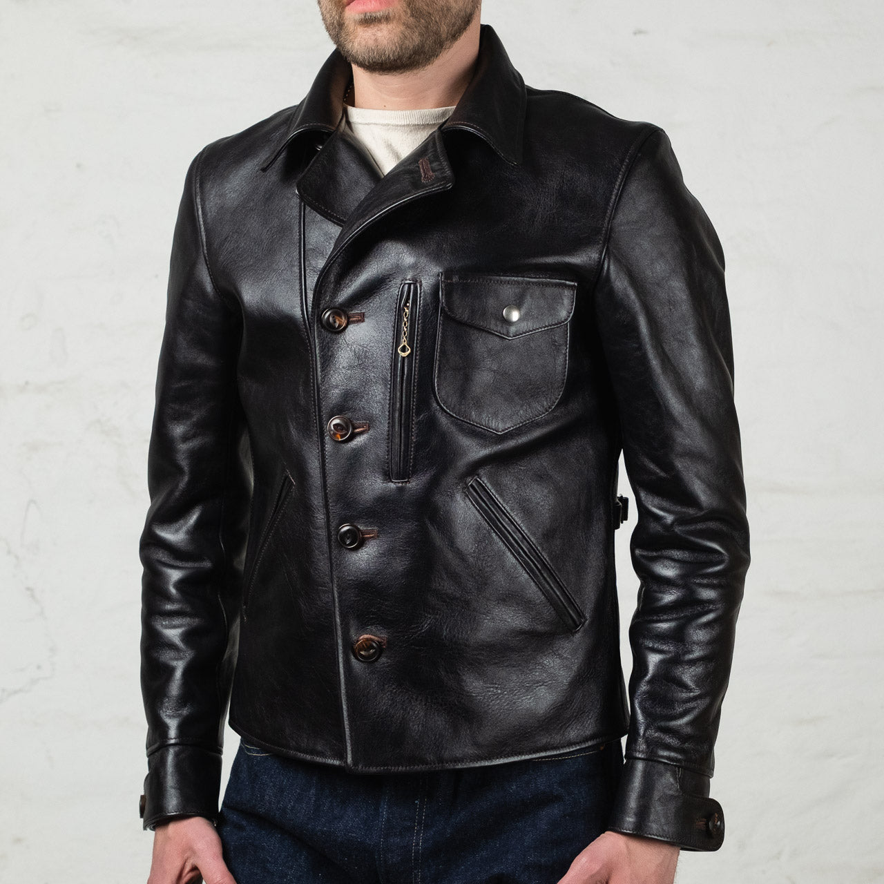 Horse leather jacket "Helix Rider Unus" Black