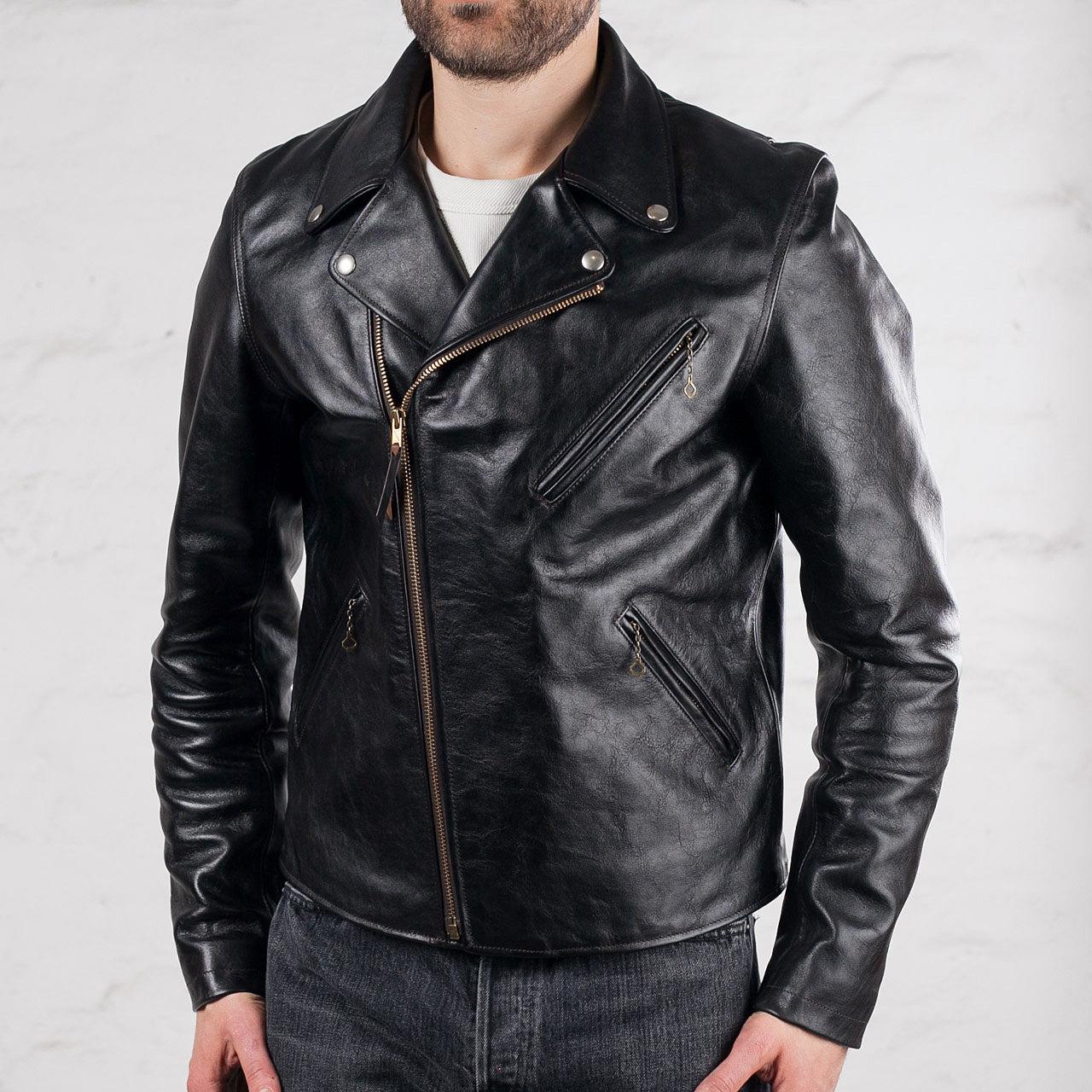 Horse leather jacket “Deviant” black