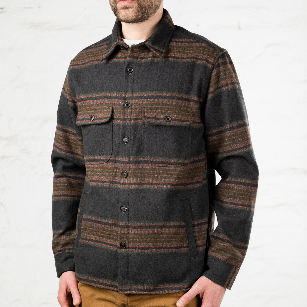 Alta Shirt Black Stripe Wool