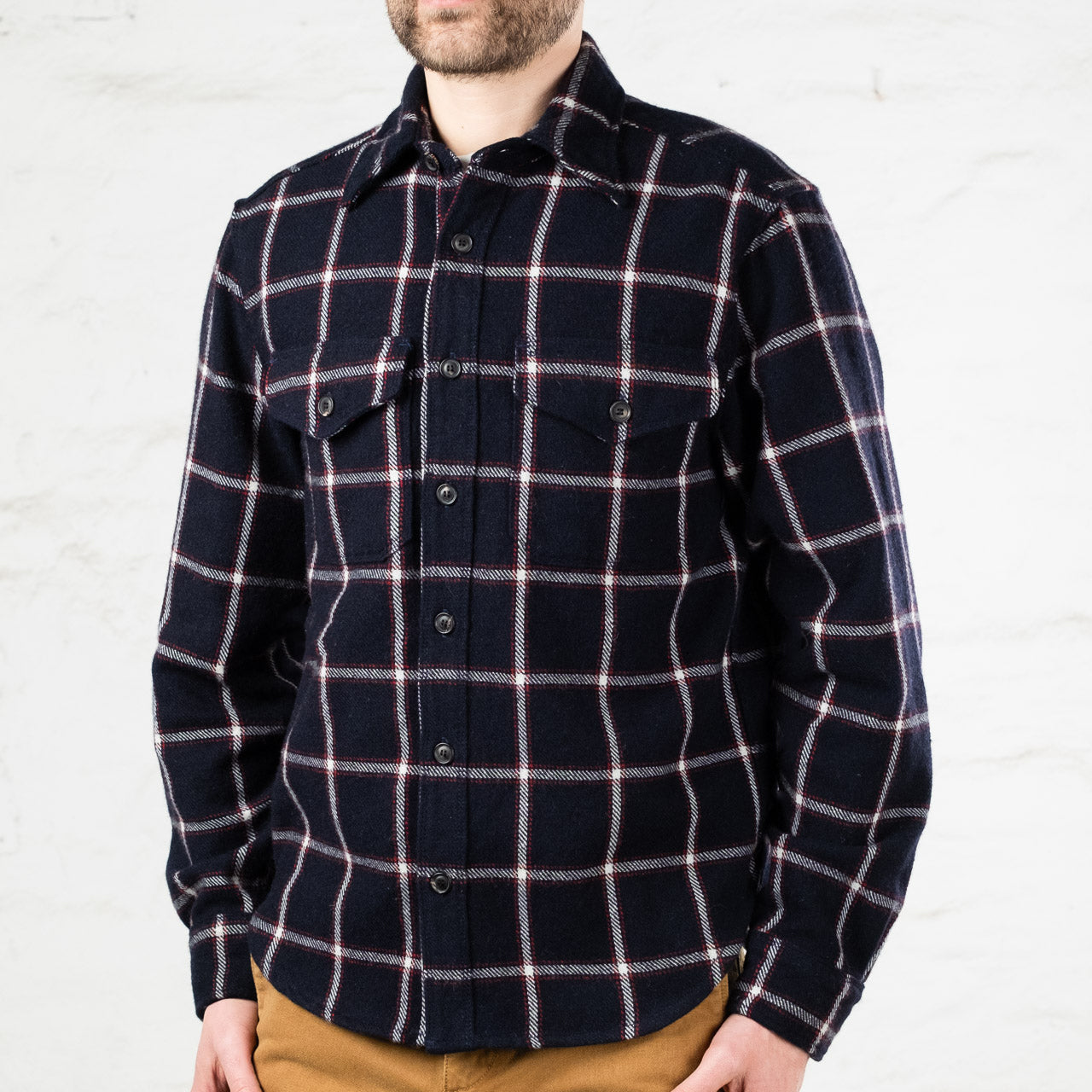 Kamas Wool Plaid Navy