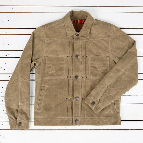 Riders Jacket Waxed Canvas Tobacco Brown