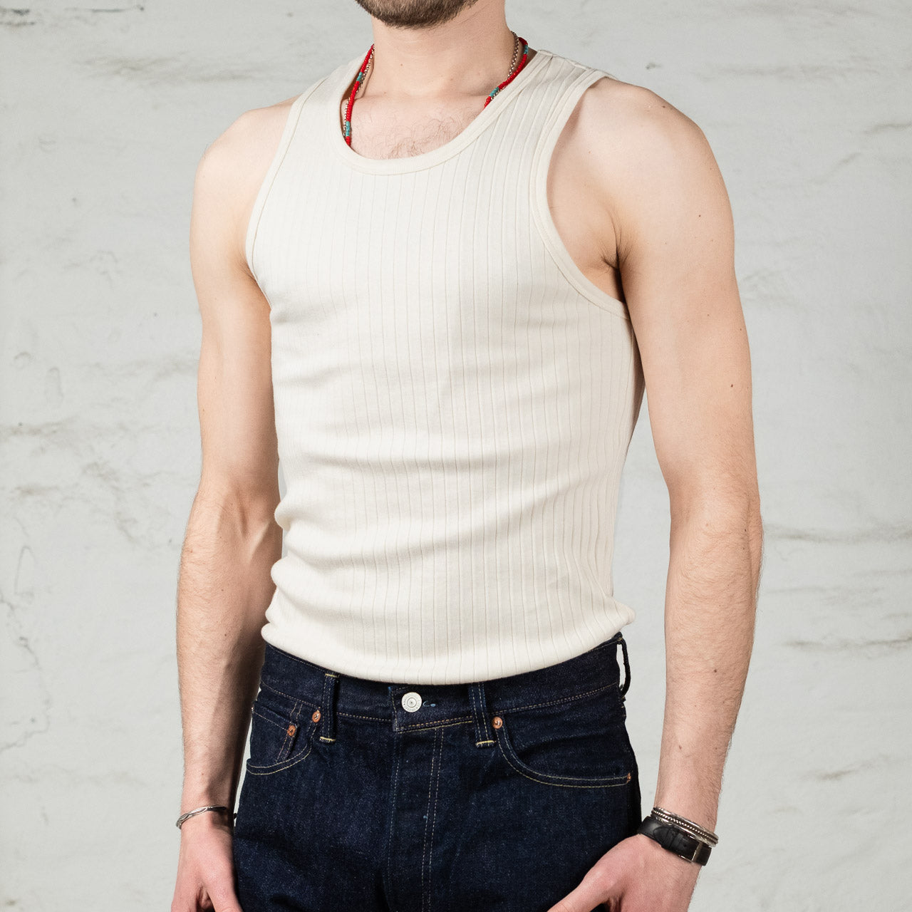 Ribbed Tank White