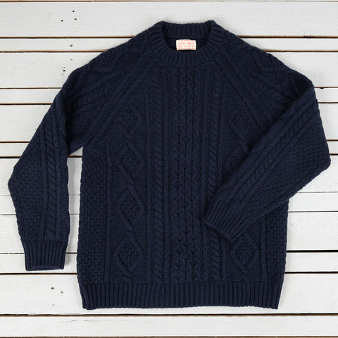 Crewneck Cableknit Blau