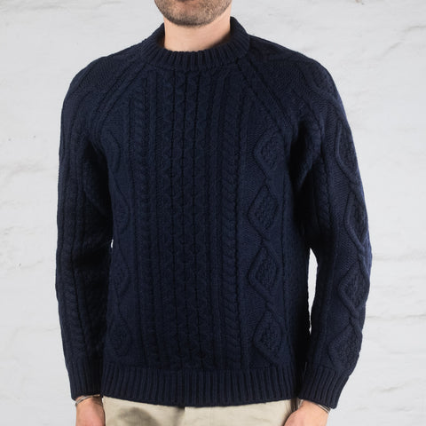 Crewneck Cableknit Blau