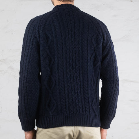 Crewneck Cableknit Blau