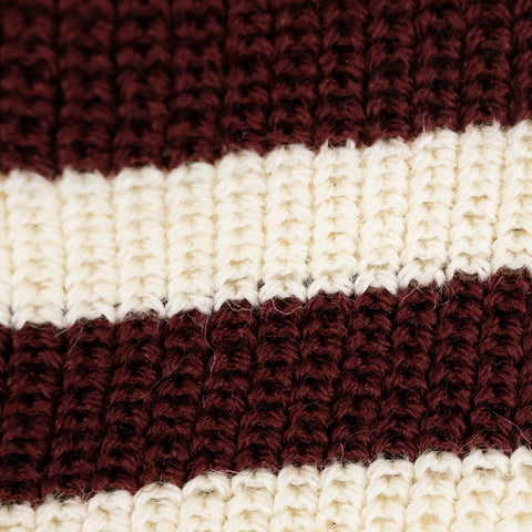 Jail House Bobble Hat Burgundy/Seashell/Black