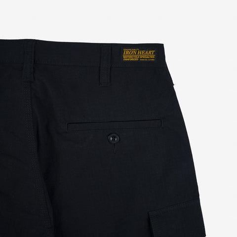 IH-736-BLK Ripstop Cargo Shorts Black