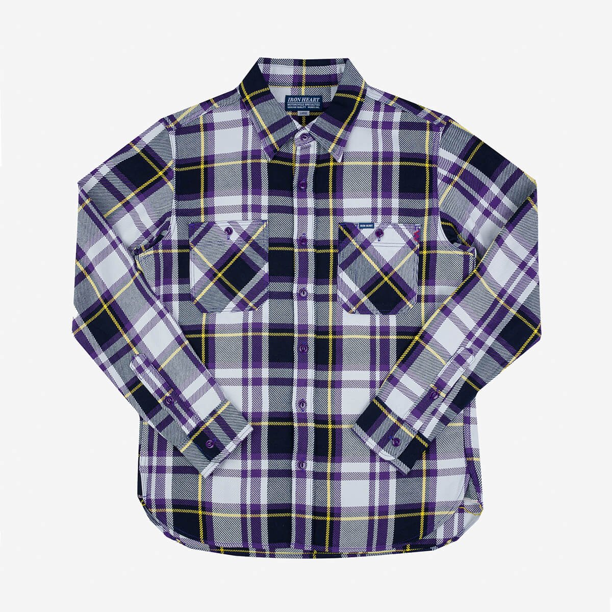 IHSH-382 9oz American Check Work Shirt Purple